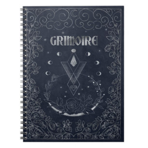 Moon phases grimoire notebook