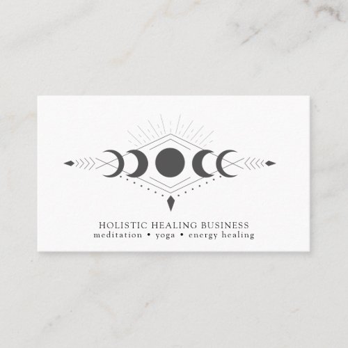 Moon Phases Healing Practitioner Business Card