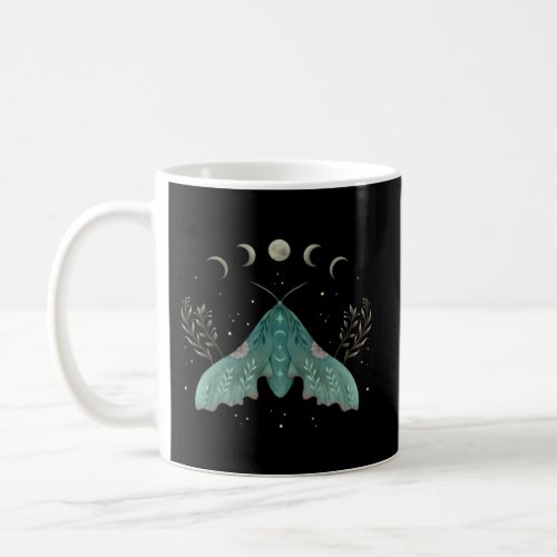 Moon Phases Luna Moth Insect Cottagecore Aesthetic Coffee Mug