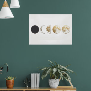 Moon Phases Lunar Cycle Art Print Celestial Wall