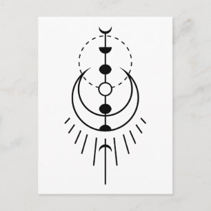 moon phases lunar eclipse postcard