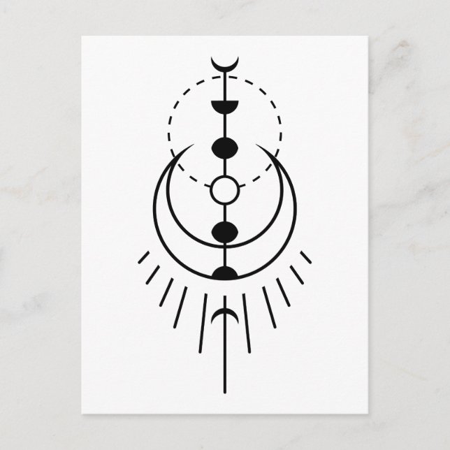 moon phases lunar eclipse postcard (Front)