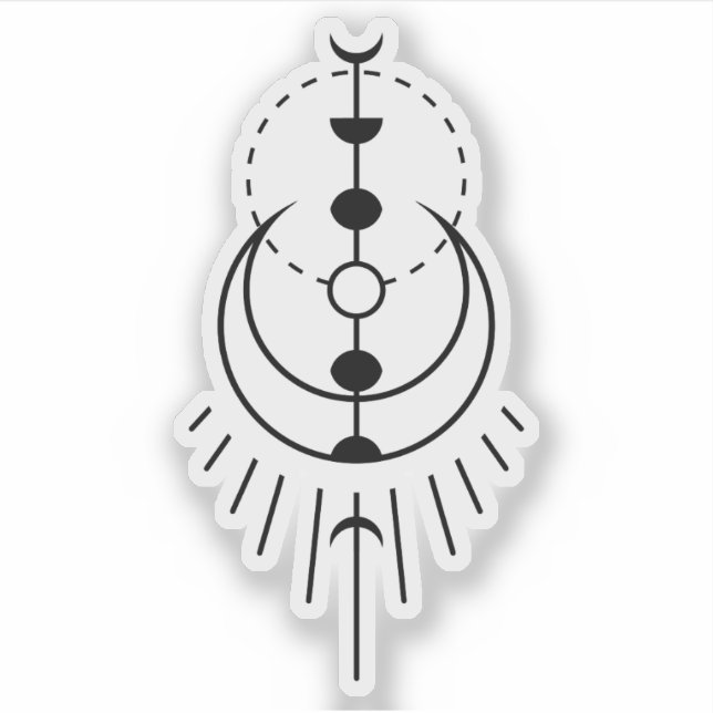 moon phases lunar eclipse sticker (Front)