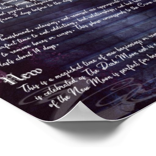 Moon Phases Magick Wiccan Book Of Shadows Poster Zazzle Moon Phases Magick Wiccan Book Of Shadows Poster Zazzle