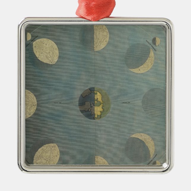 Moon Phases Metal Ornament (Front)