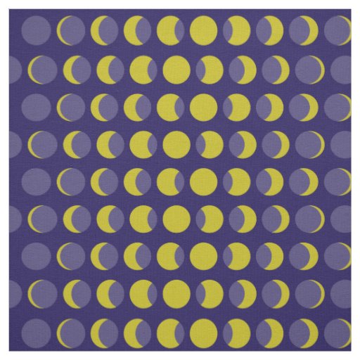 Moon Phases Mid Century Modern Fabric