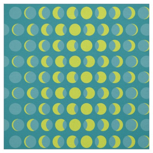 Moon Phases Mid Century Modern Fabric