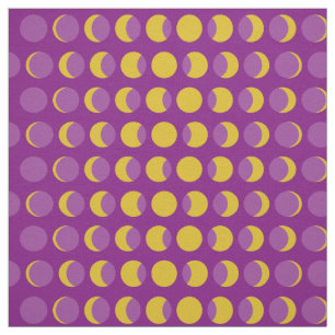 Moon Phases Mid Century Modern Fabric