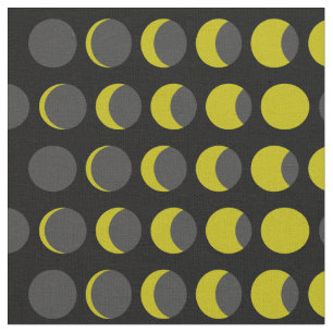 Moon Phases Mid Century Modern Fabric