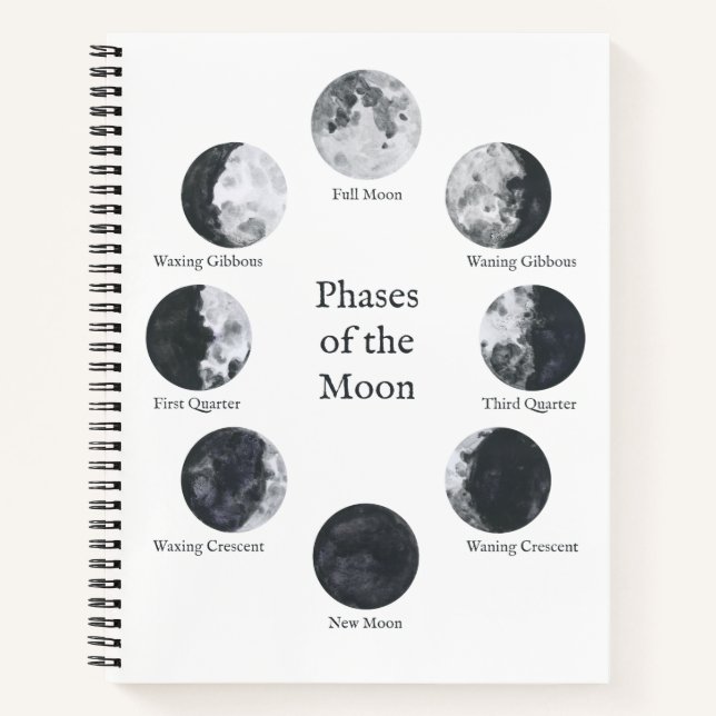Moon Phases Notebook, Night Sky Journal (Front)