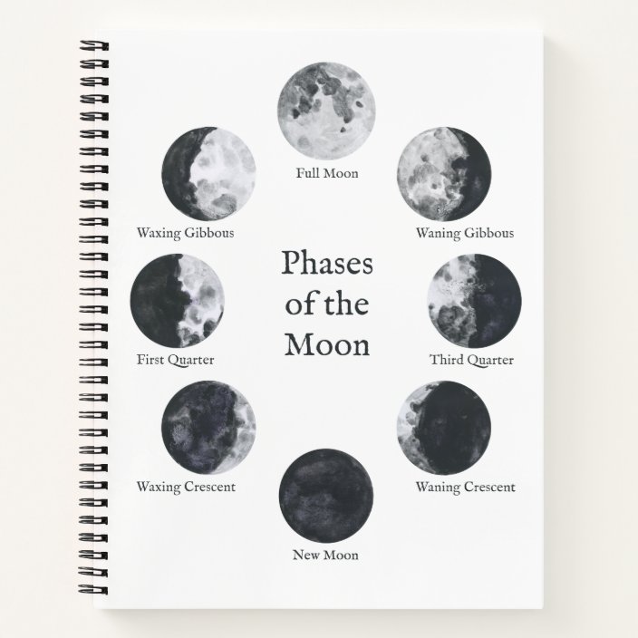 Moon Phases Notebook, Night Sky Journal | Zazzle.com