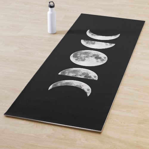 Moon Phases on Black Yoga Mat