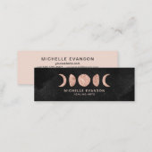 Moon Phases Rose Gold Metaphysical Mini Business Card (Front/Back)