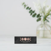 Moon Phases Rose Gold Metaphysical Mini Business Card (Standing Front)