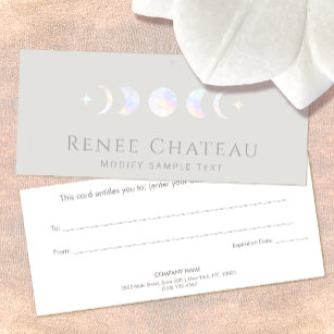 Moon Phases Spa Salon Gift Certificate