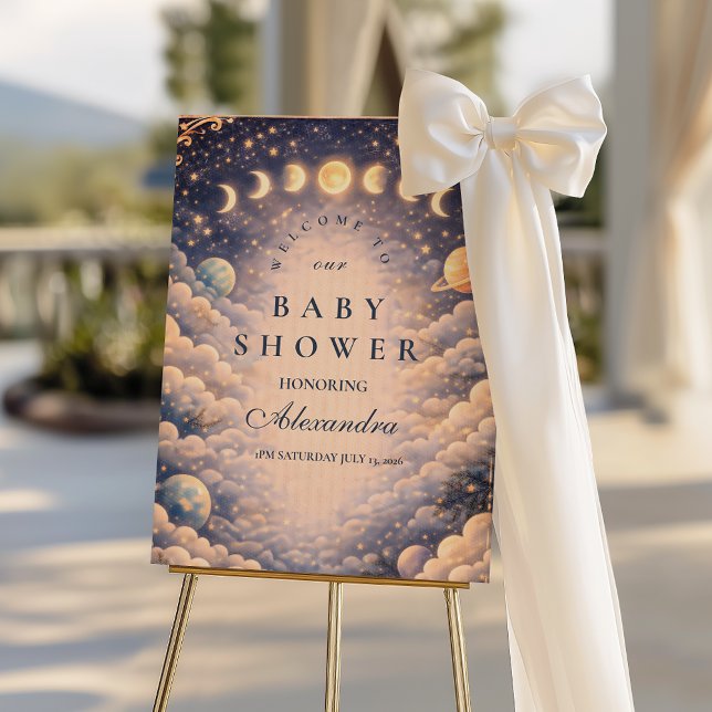 Moon Phases Space Baby Shower Foam Board (Creator Uploaded)