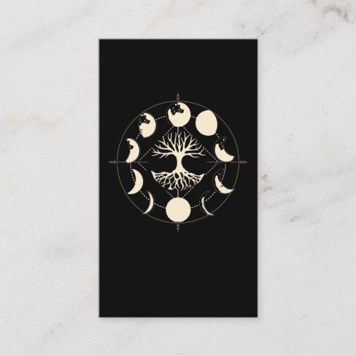 Moon Phases Spiritual Tree Astronomy Crescent Business Card