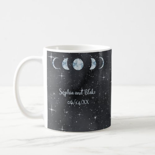 Moon Phases Starry Night Celestial Wedding Coffee Mug