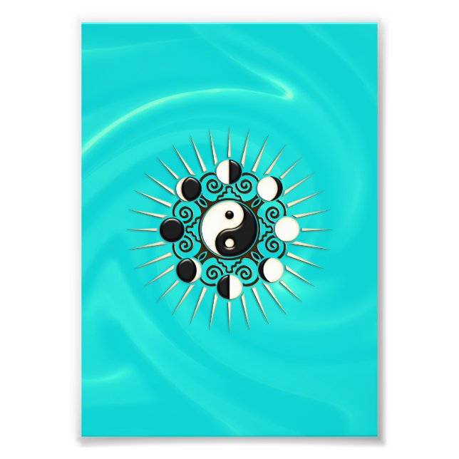 Moon Phases, Sun & Yin Yang - Polarity & Duality Photo Print (Front)