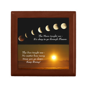 Moon Phases Sunrise Inspirational Quote Gift Box