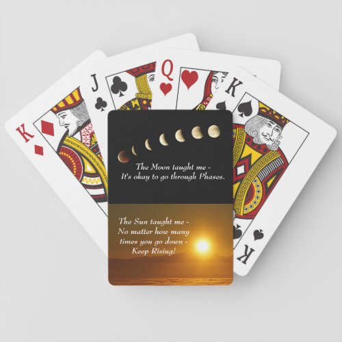 Moon Phases Sunrise Inspirational Quote Poker Cards