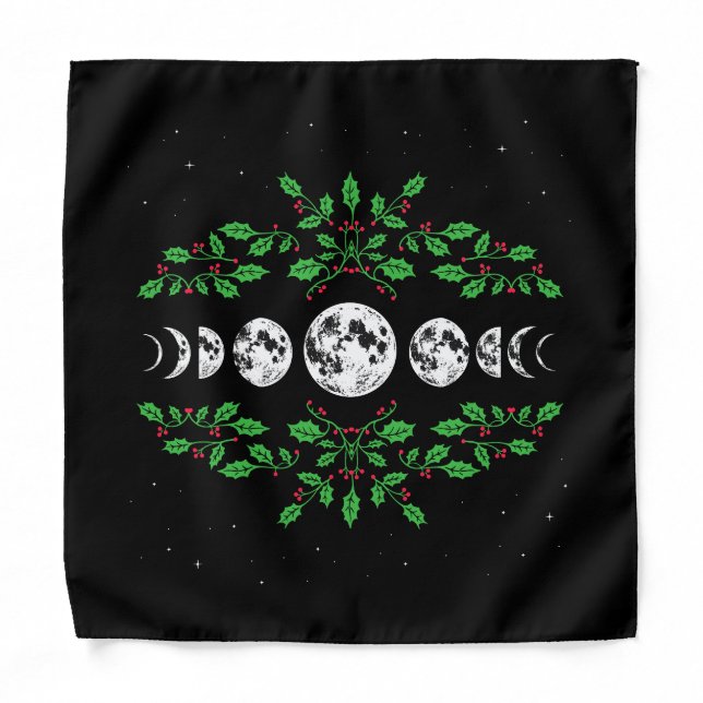 Moon phases tarot and altar cloth bandana (Front)