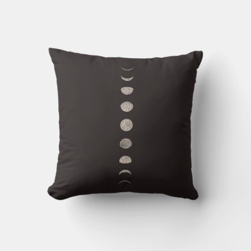 Moon phases throw pillow