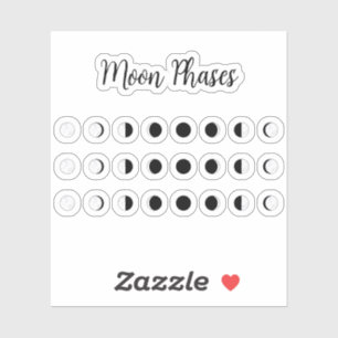 Moon Phases Tracker Lunar Cycles Mini Bujo Planner Sticker