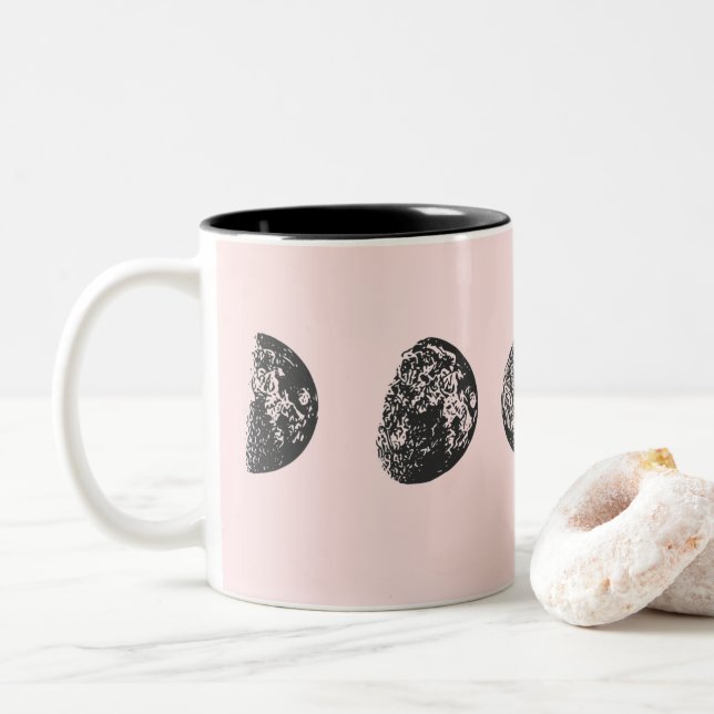 Moon Phases Two-Tone Coffee Mug (With Donut)