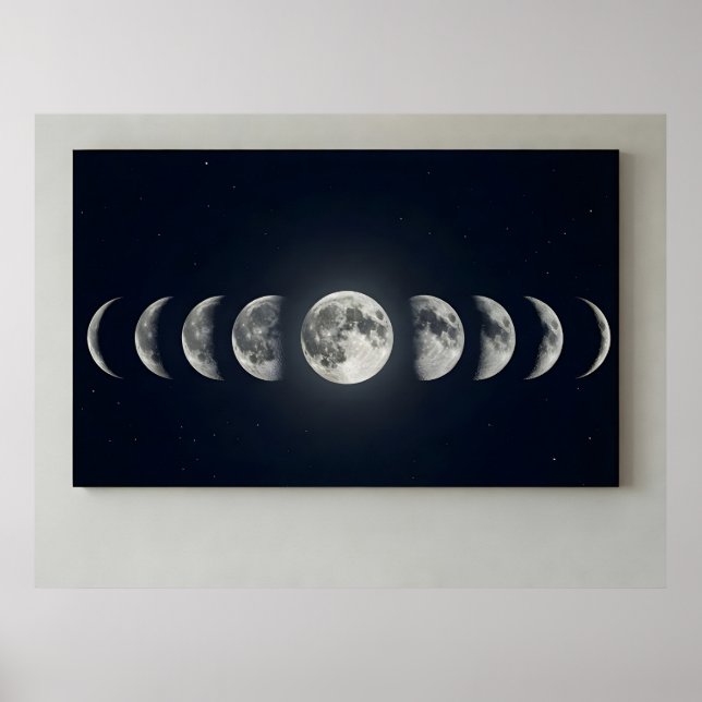 Moon Phases Wall Art Canvas Print (Front)