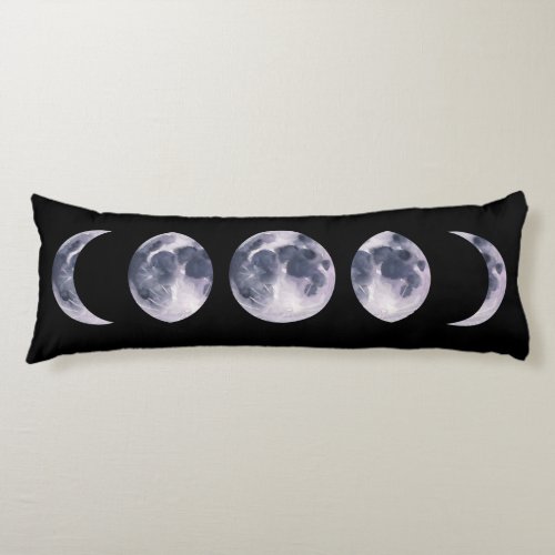 Moon Phases Watercolor Design Body Pillow