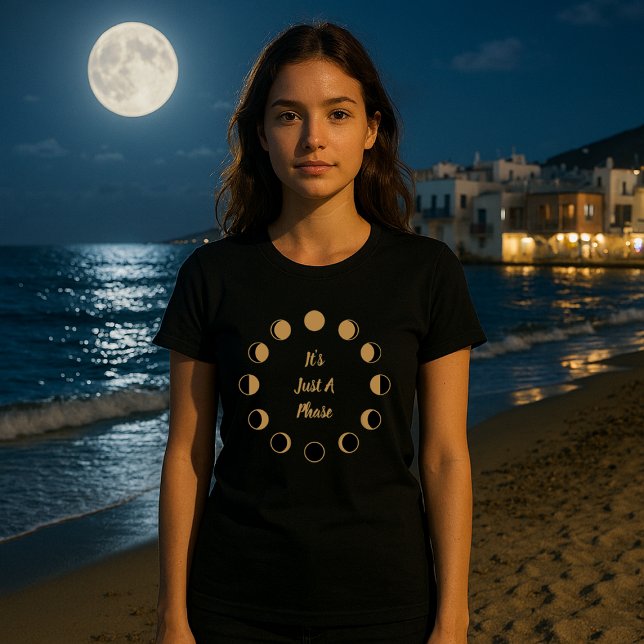 Moon Phases Waxing Gibbous & Waning Crescent T-Shirt (Creator Uploaded)
