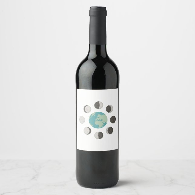 Moon Phases Wine Label (Front)