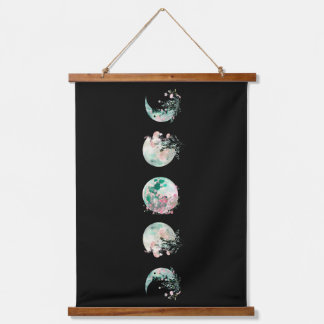 Moon Phases Wood Topped Wall Tapestry