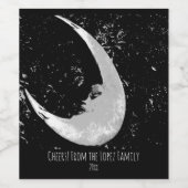 Moon Photo, Black and White Wine Label (Single Label)