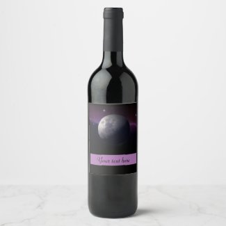 Moon Photo Personalized Wine Label