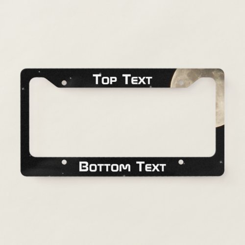 Moon Photo Starry Black Night Sky Space License Plate Frame