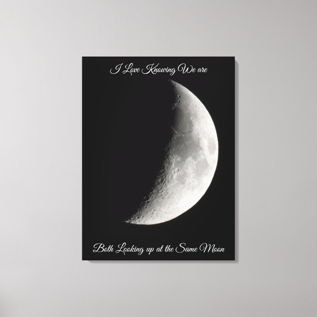Moon Photography and Romantic Quote   Canvas Print (Front)