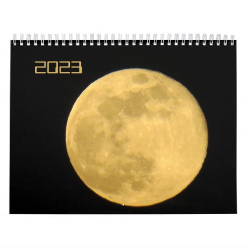 Moon photos in a variety of stages and colors  calendar