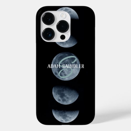 Moon Phrase Custom Name Black Galaxy Space Star Case_Mate iPhone 14 Pro Case