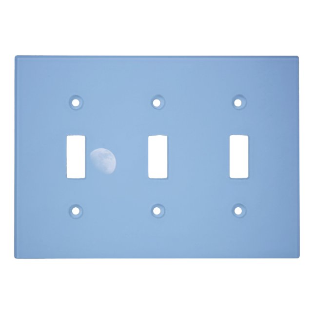Moon Picture Blue Background Light Switch Cover (Front)