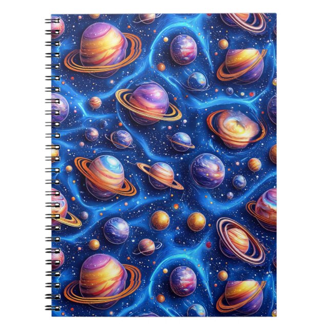 Moon planets galaxy notebook (Front)