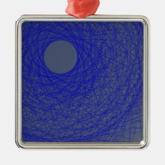 moon please forget to fall down to the blue ocean metal ornament