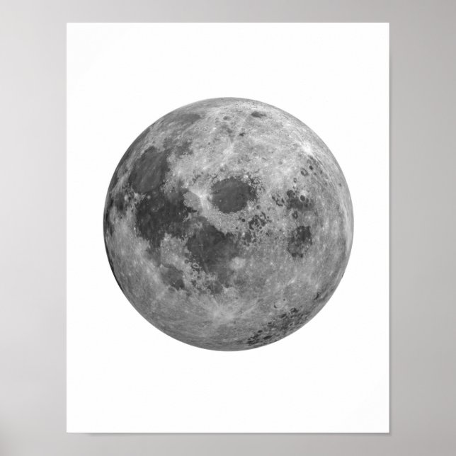 Moon Poster, Moon Wall Decor, Full Moon Poster (Front)