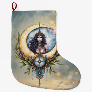 Moon Priestess – Keeper of the Celestial Balance. Large Christmas Stocking