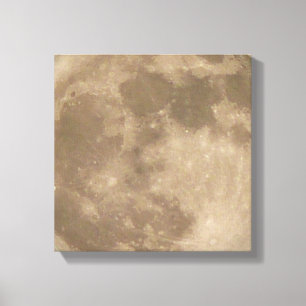 Moon Print Astronomy Full Moon Art Canvas Print