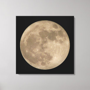 Moon Print Astronomy Full Moon Art Canvas Print