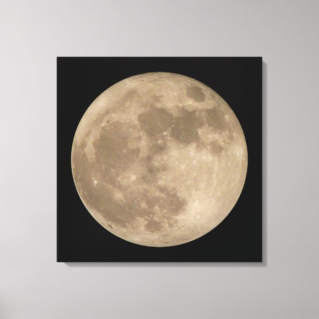 Moon Print Astronomy Full Moon Art Canvas Print (Front)