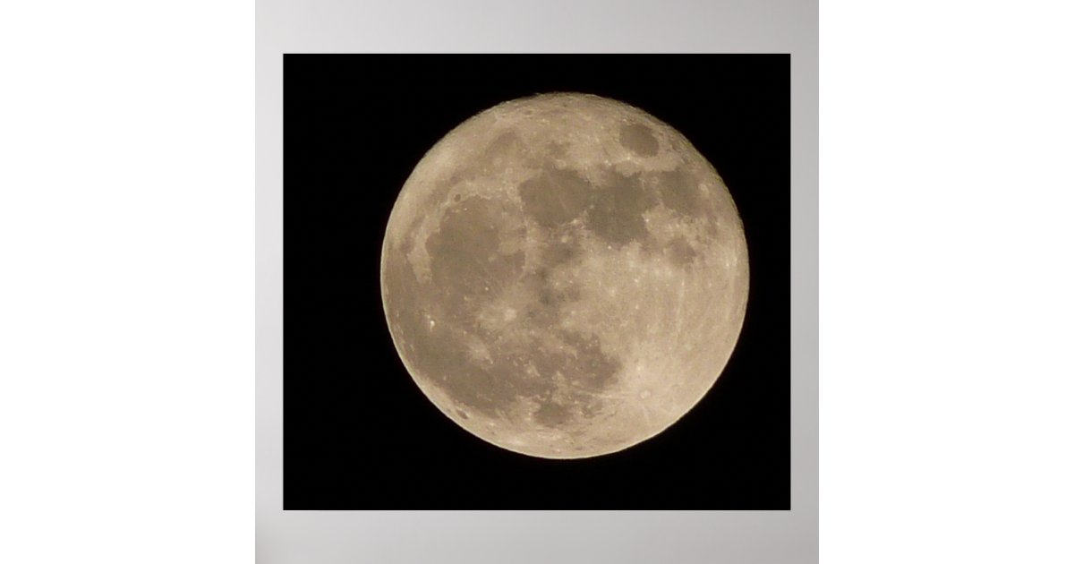 Moon Print Astronomy Lunar Full Moon Poster | Zazzle.com
