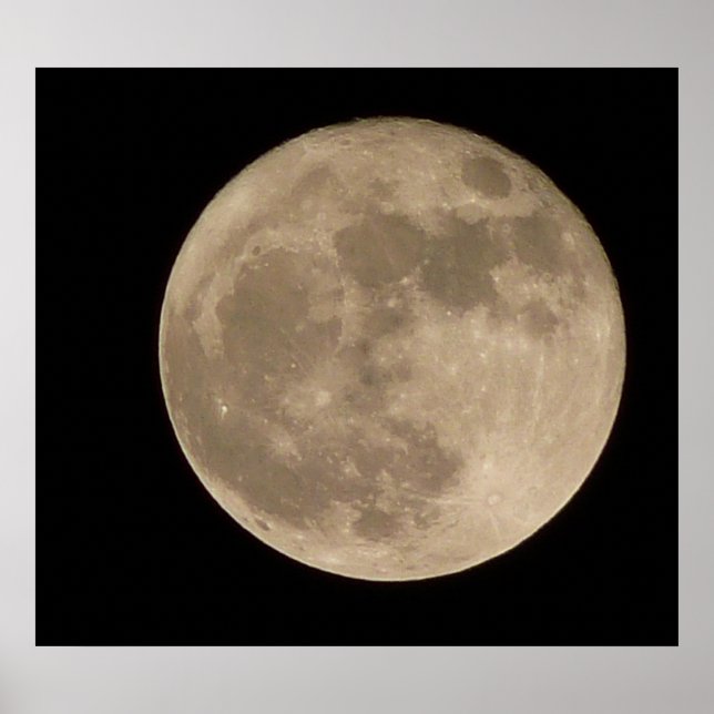Moon Print Astronomy Lunar Full Moon Poster (Front)